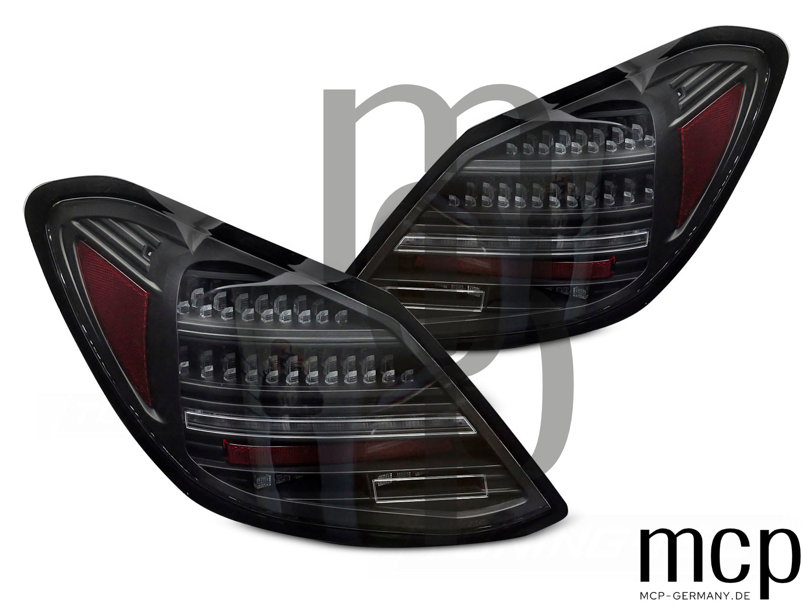 Voll LED Rückleuchten Set für Mercedes-Benz C-Klasse W205 Limousine (02/2012 bis 03/2021) in Schwarz/Klar mit Dynamischem Blinker und Welcome-Light-Funktion