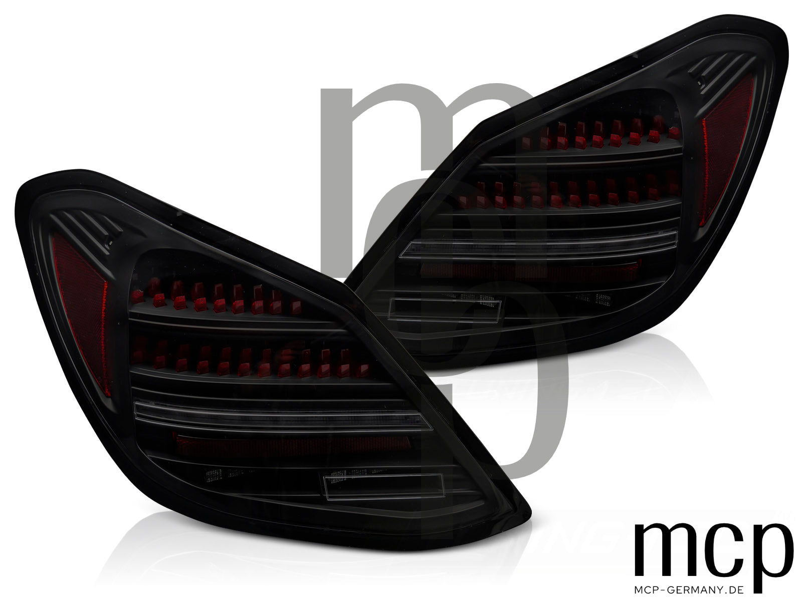 Voll LED Rückleuchten Set für Mercedes C-Klasse W205 Limousine (02/2012 bis 03/2021) in Smoke/Rot mit Dynamischem Blinker und Welcome-Light-Funktion