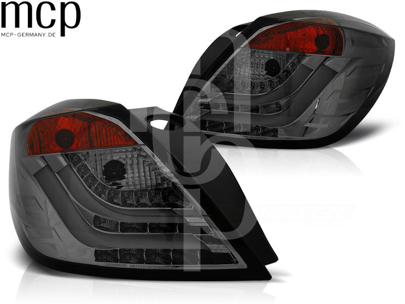LED Lightbar Rückleuchten Set für Opel Astra H GTC Schrägheck 3-Türer (03/2004 bis 2009) in Smoke