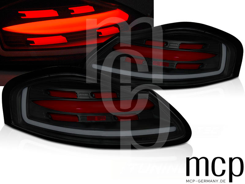 Voll LED Lightbar Rückleuchten Set für Porsche Boxster 986 (1996 bis 2004) in Smoke mit Dynamischem Blinker