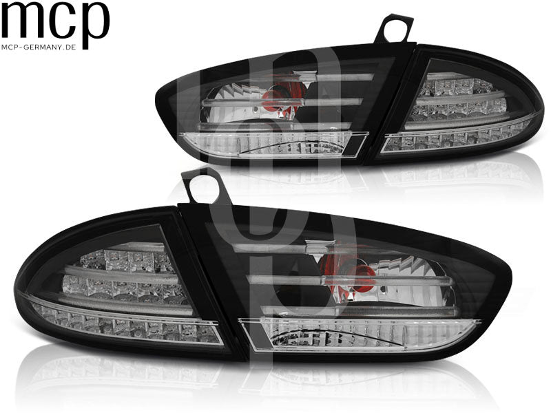 LED Rückleuchten Set für Seat Leon 1P1 Facelift (03/2009 bis 2012) in Schwarz