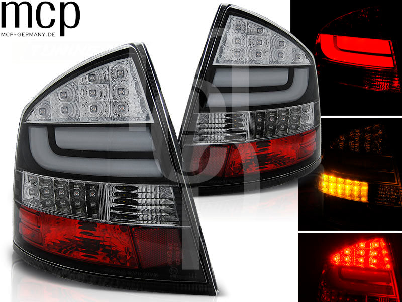 LED Lightbar Rückleuchten Set für Skoda Octavia II (1Z) Limousine (02/2004 bis 02/2013) in Schwarz