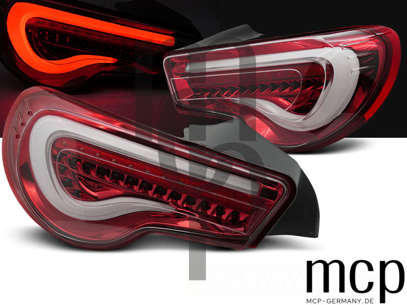 LED Lightbar Rückleuchten Set für Toyota GT86 (2012 bis 2021) in Rot/Klar mit Dynamischem Blinker
