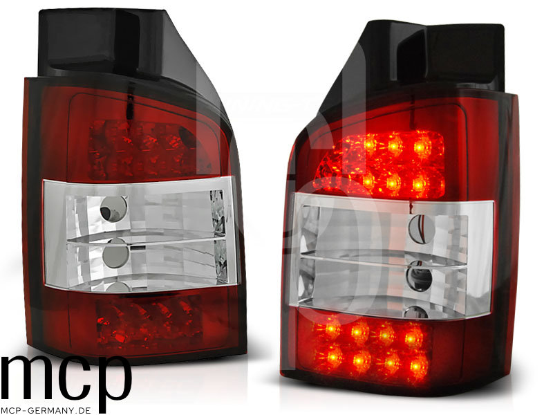 LED Rückleuchten Set für VW T5 (2003 bis 2009) in Rot/Klar