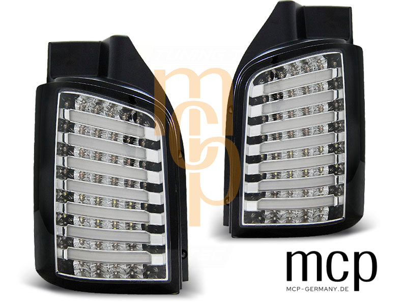 Voll LED Lightbar Rückleuchten Set für VW T5 (05/03 bis 06/15) in Chrom
