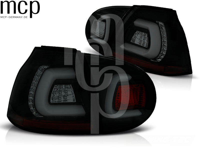 LED Lightbar Rückleuchten Set für VW Golf 5 (V) Hatchback (10/03 bis 02/09) in Schwarz/Smoke