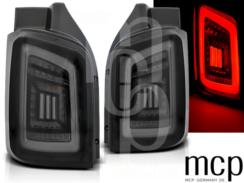 Voll LED Lightbar Rückleuchten Set für VW T5 (05/03 bis 06/15) in Smoke