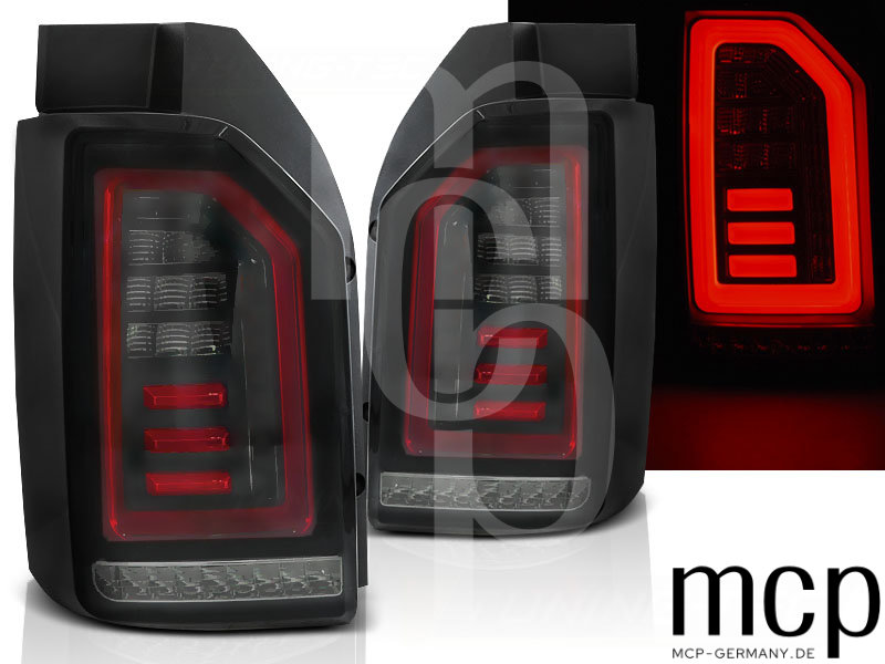 Voll LED Lightbar Rückleuchten Set für VW T6 (07/15 bis 08/19) in Smoke/Rot