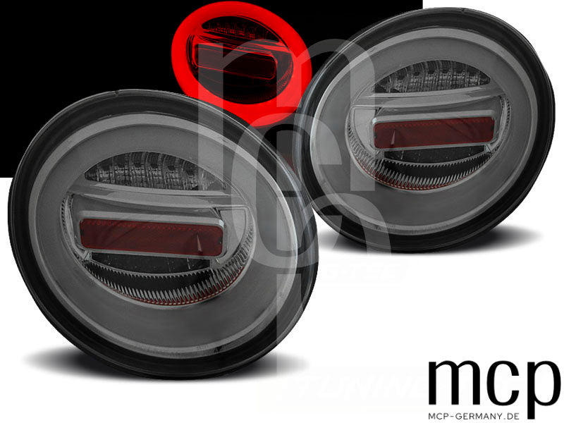 LED Lightbar Rückleuchten Set für VW New Beetle Hatchback und Cabrio (01/98 bis 06/05) in Smoke mit Dynamischem Blinker