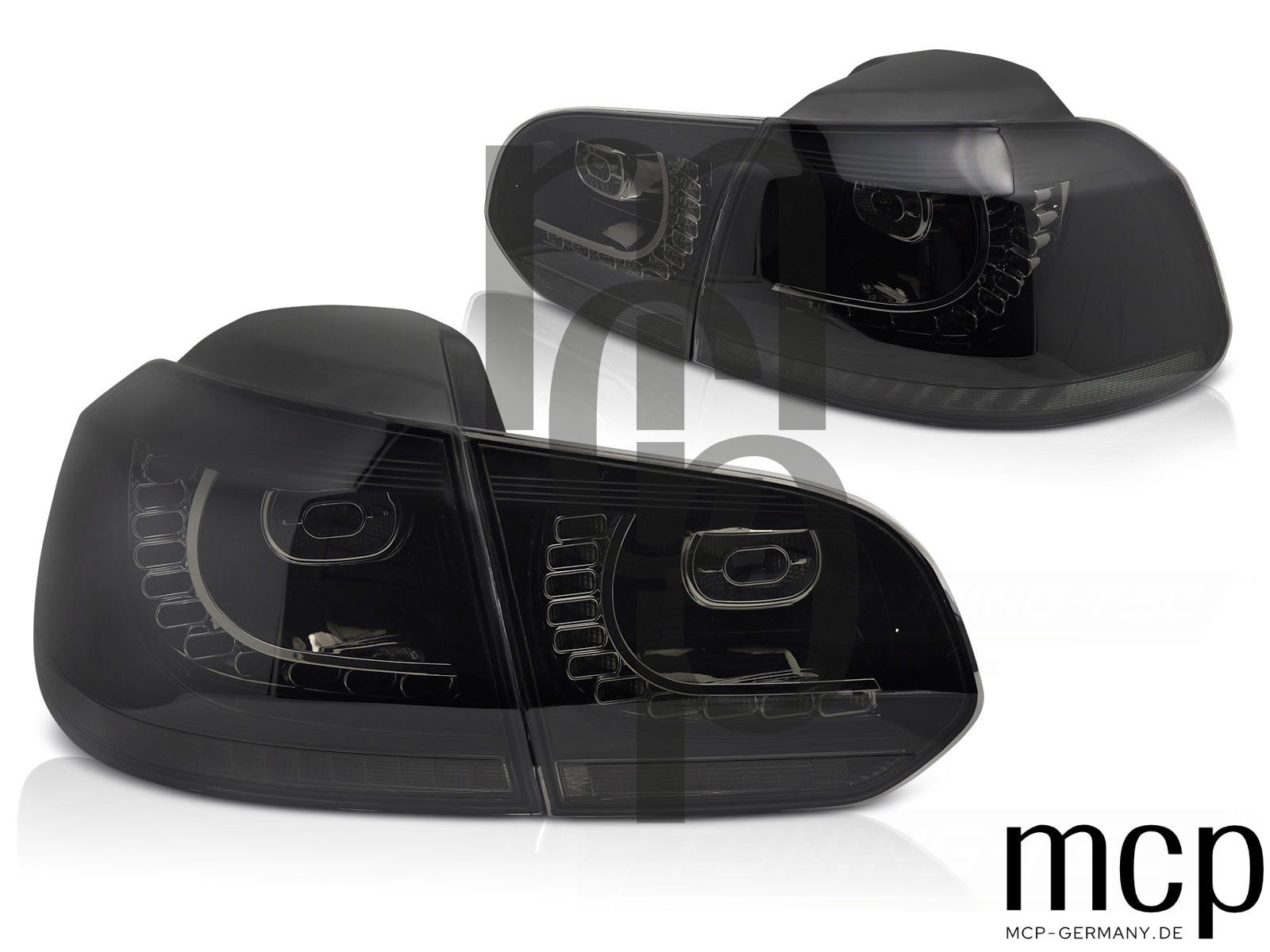 Voll LED Rückleuchten Set für VW Golf 6 Hatchback (2008 bis 2013) in Smoke mit Dynamischem Blinker