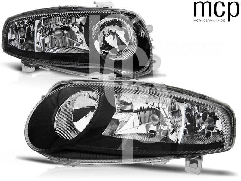 Scheinwerfer Set für Alfa Romeo 147 (01/2001 bis 12/2004) in Schwarz