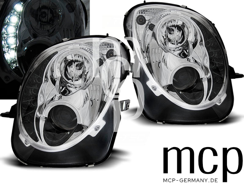 LED Tagfahrlicht Scheinwerfer Set für Alfa Romeo MiTo (2008 bis 2019) in Chrom