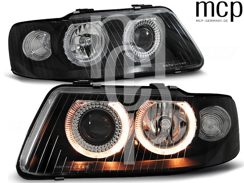 Angel Eyes Scheinwerfer Set für Audi A3 (2000 bis 2003) in Schwarz