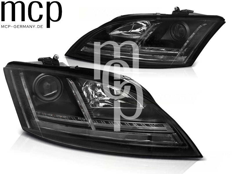 LED Xenon Scheinwerfer Set für Audi TT 8J (2006 bis 2010) in Schwarz