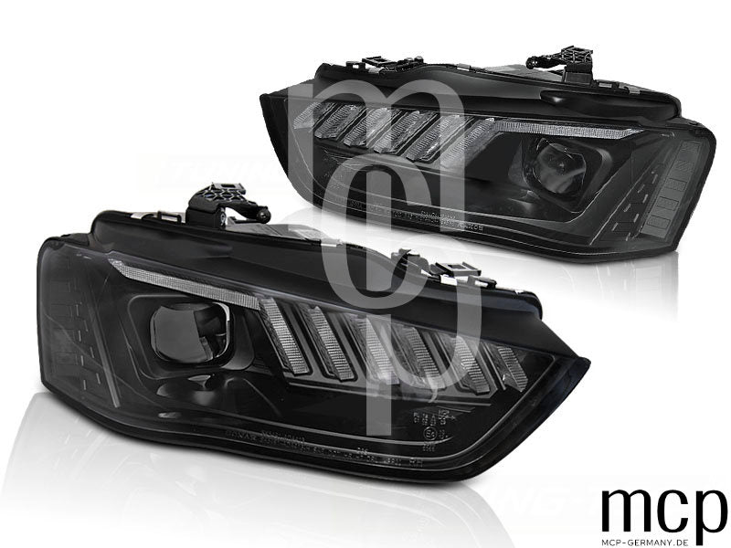 Xenon Scheinwerfer Set für Audi A4 B8 (2012 bis 2015) in Schwarz mit LED Tagfahrlicht