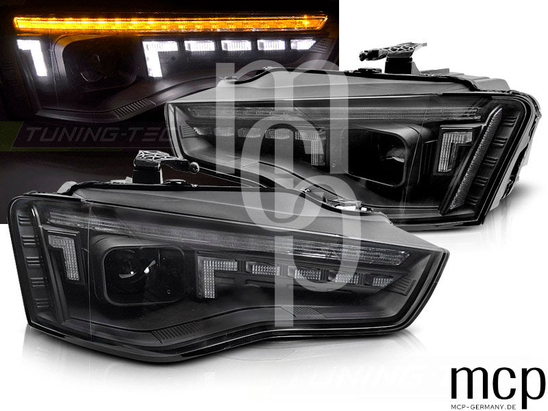 Xenon Scheinwerfer Set für Audi A5 (2011 bis 2016) in Schwarz mit LED Tagfahrlicht