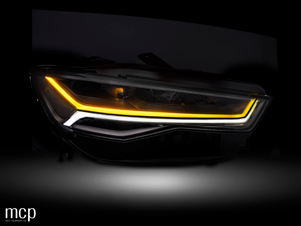 Voll LED Scheinwerfer Set für Audi A6 C7 Limousine (2014 bis 2018) mit LED Tagfahrlicht – Ansicht 3