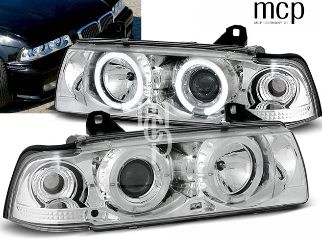BMW E36 Coupé/Cabrio Scheinwerfer LPBM03 – Einbaubeispiel und Scheinwerfer-Set