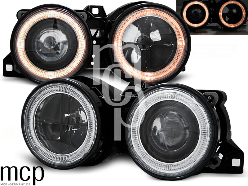 Angel Eyes Scheinwerfer Set für BMW 3er E30 (11/1982 bis 06/1994) in Schwarz