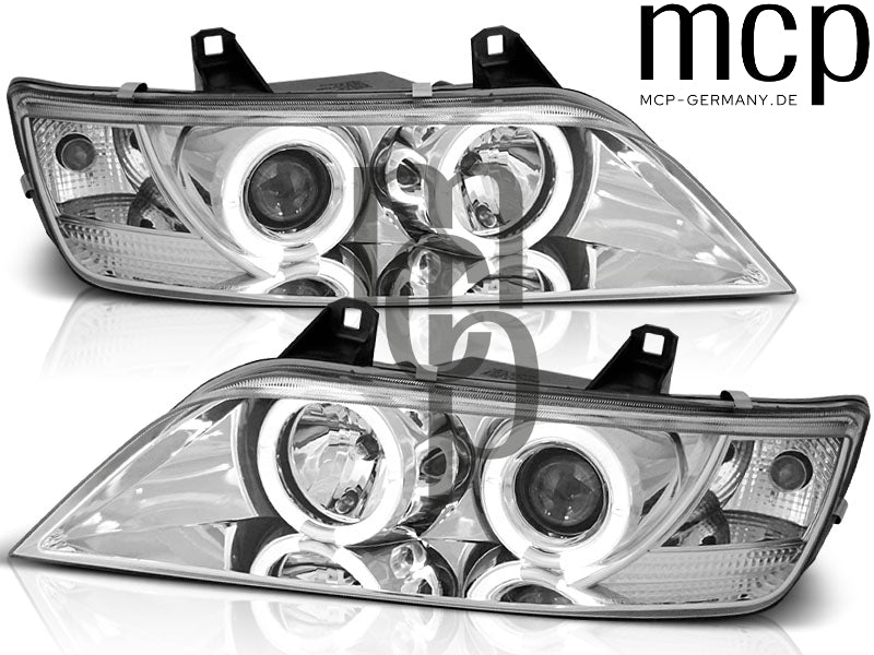 Angel Eyes Scheinwerfer Set für BMW Z3 Coupé / Roadster (01/1996 bis 2002) in Chrom – Detailansicht