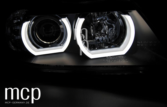 BMW E90 E91 Xenon LED-Ringe, Detailansicht vorne