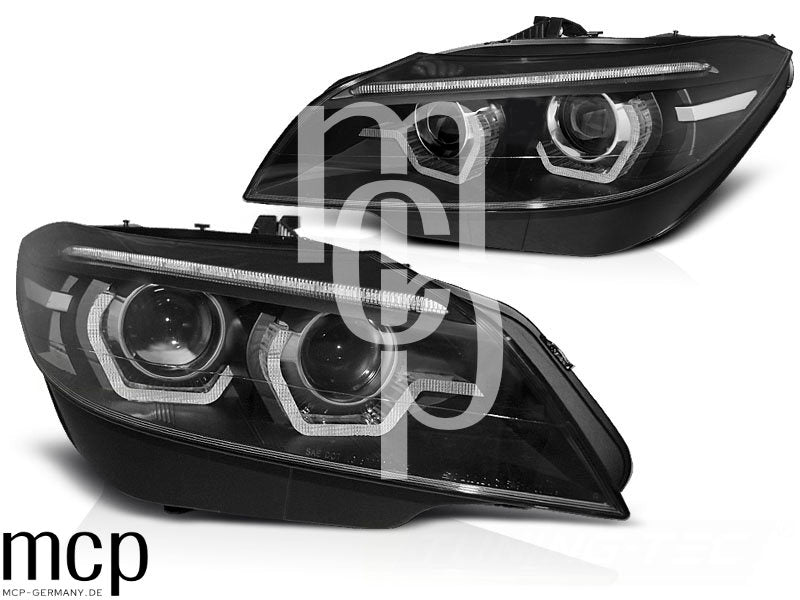 Xenon Scheinwerfer Set für BMW Z4 E89 (2009 bis 2013) in Schwarz mit LED Tagfahrlicht