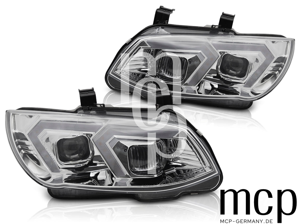 Xenon Scheinwerfer Set für BMW 3er E92/E93 LCI (2010 bis 2013) in Chrom mit LED Tagfahrlicht