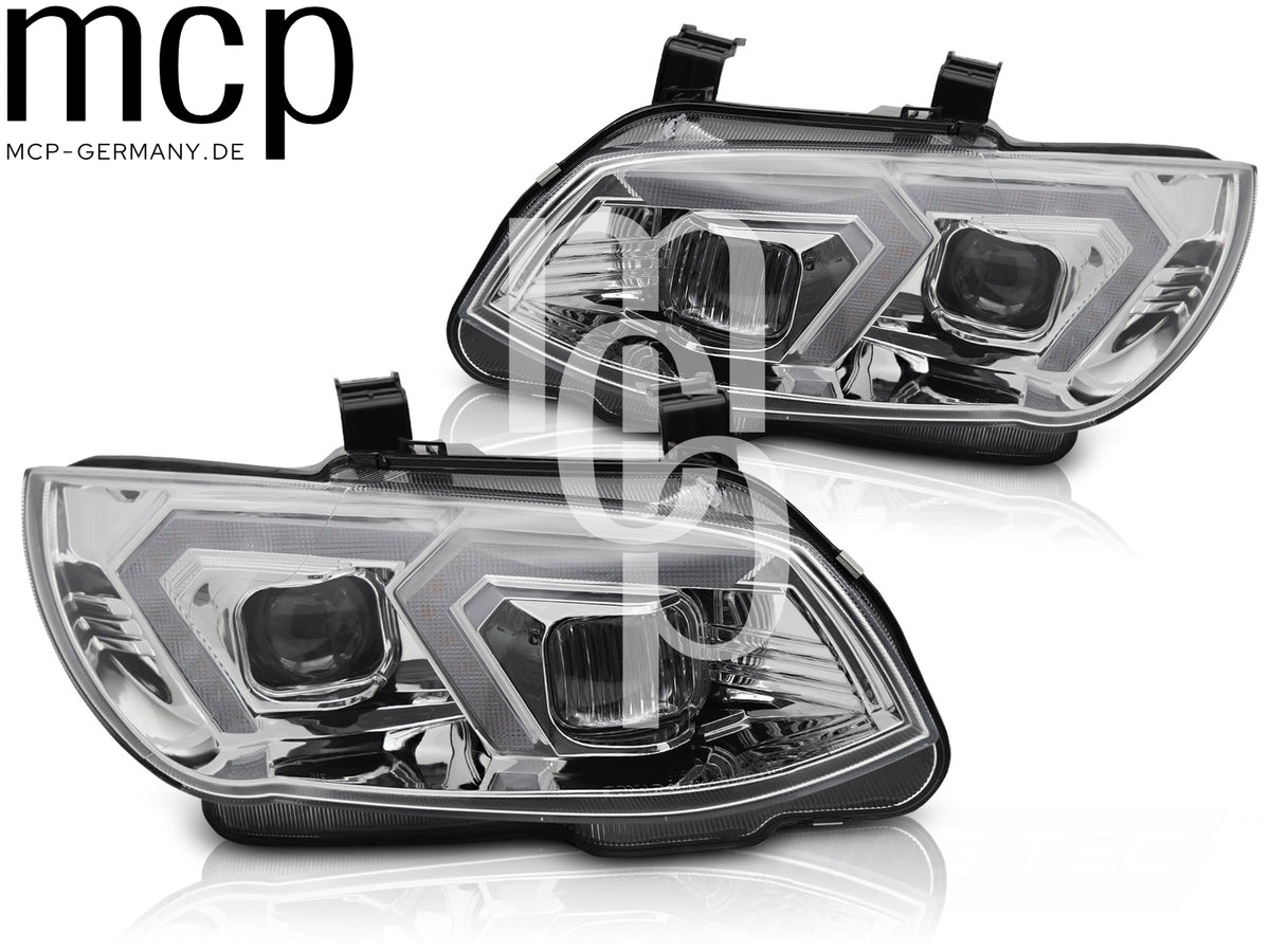 Voll LED Scheinwerfer Set für BMW 3er E92 / E93 LCI (2010 bis 2013) in Chrom mit LED Tagfahrlicht