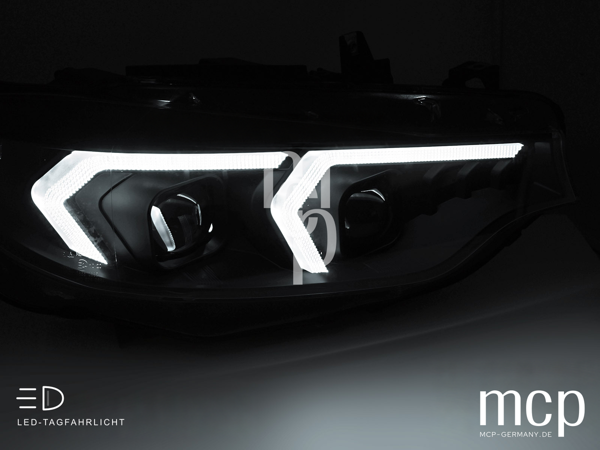 Voll LED Scheinwerfer Set für BMW 4er F32 / F33 (2013 bis 2017) in Schwarz mit LED Tagfahrlicht – MCP Zusatz 03 Tagfahrlicht