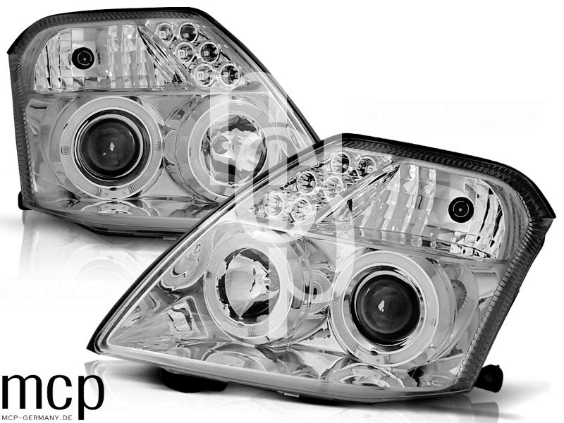 Angel Eyes Scheinwerfer Set für Citroën C2 (2003 bis 2010) in Chrom