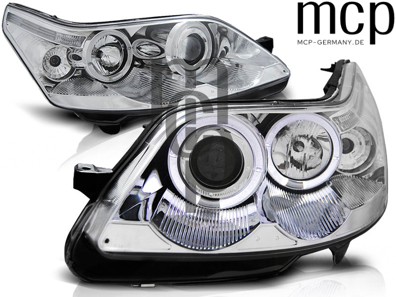 Angel Eyes Scheinwerfer Set für Citroën C4 (2004 bis 2010) in Chrom – Scheinwerferpaar