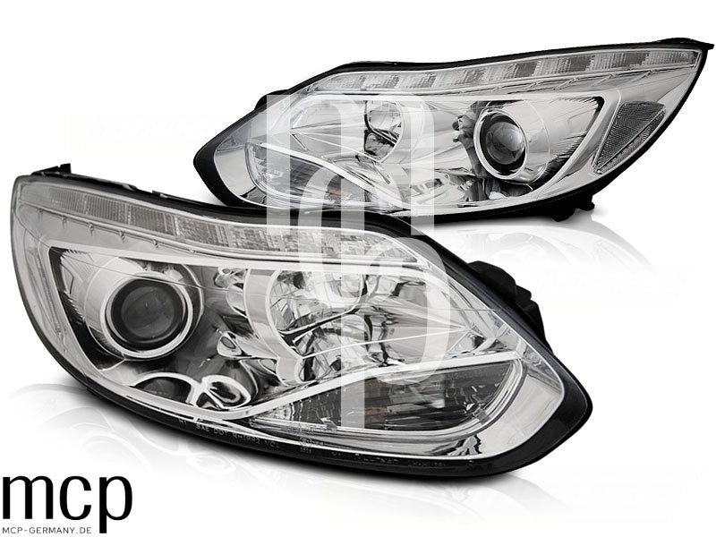 Scheinwerfer Set für Ford Focus MK3 (2011 bis 10/2014) in Chrom