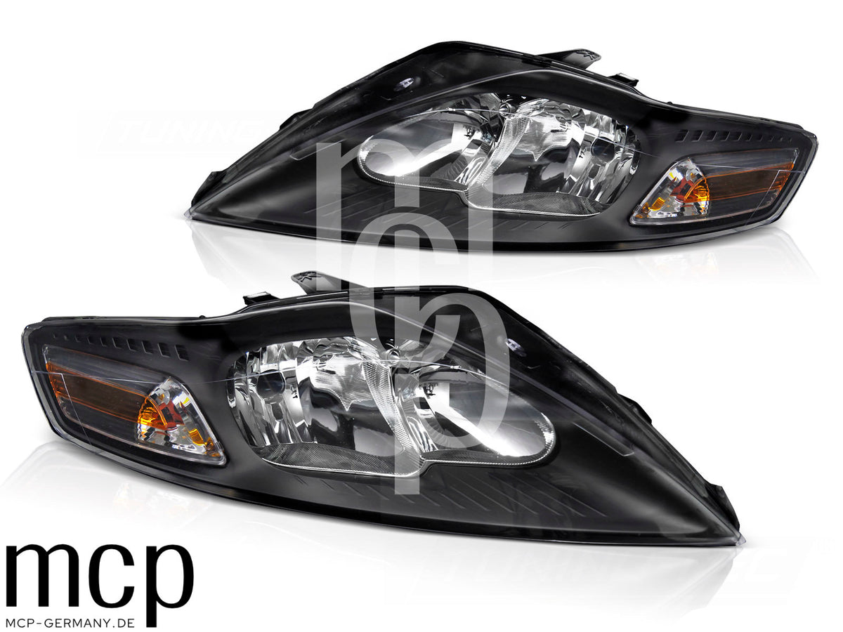 Halogen Scheinwerfer Set für Ford Mondeo MK4 Kombi, Schrägheck und Limousine (2011 bis 2014) in Schwarz