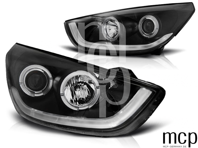 Angel Eyes Scheinwerfer Set für Hyundai Tucson IX35 (2010 bis 2013) in Schwarz – LPHU07 – Produktansicht