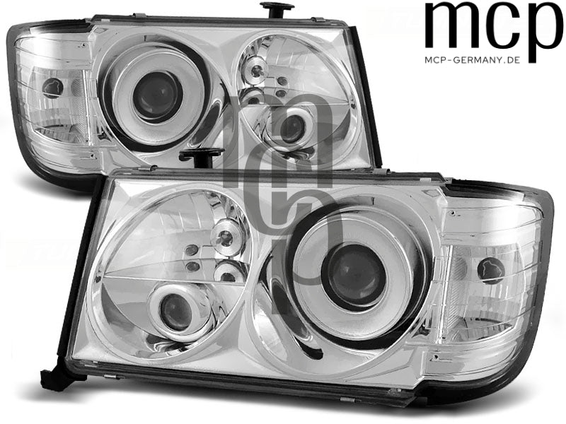 Scheinwerfer Set für Mercedes W124 (01/1985 bis 04/1993) in Chrom