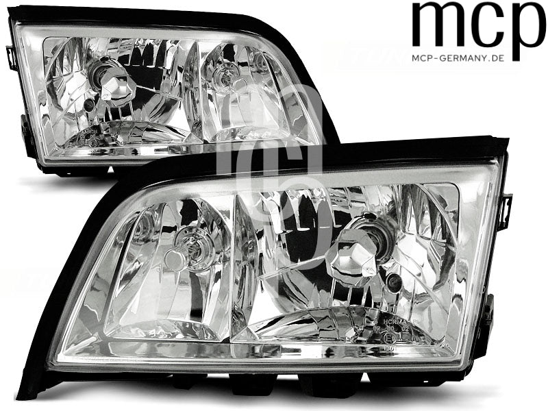 Scheinwerfer Set für Mercedes W202 C-Klasse (06/1993 bis 06/2000) in Chrom