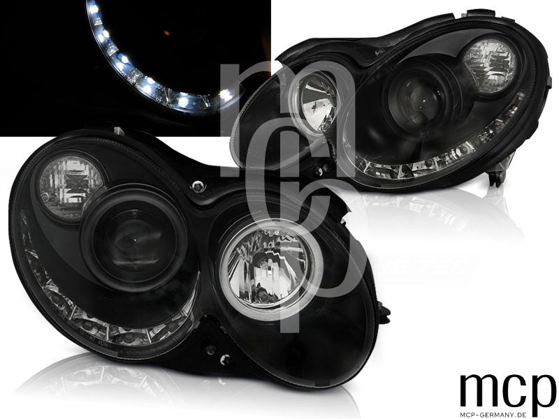 Scheinwerfer Set für Mercedes CLK W209 (2003 bis 2010) in Schwarz
