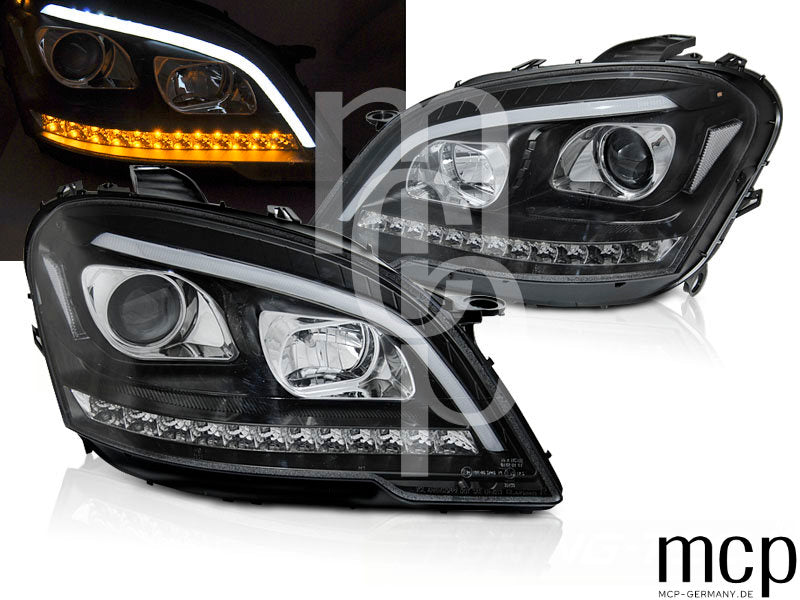 Scheinwerfer Set für Mercedes W164 ML M-Klasse (2009 bis 2011) in Schwarz