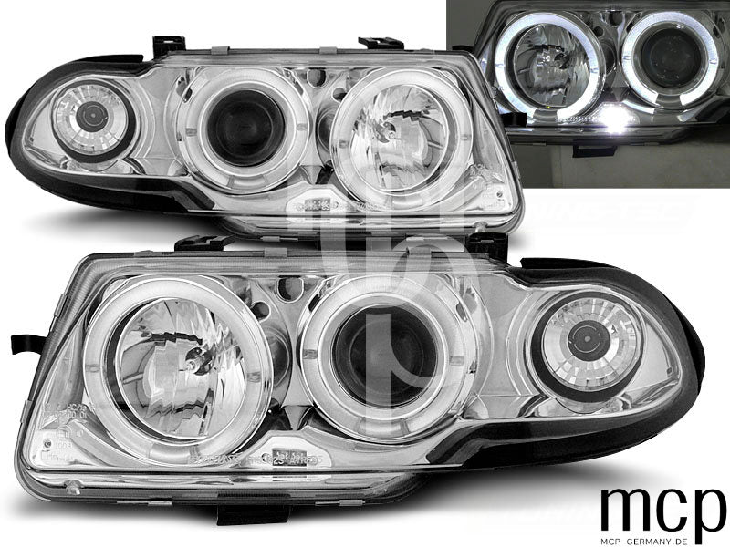 Angel Eyes Scheinwerfer Set für Opel Astra F (09/1994 bis 08/1997) in Chrom