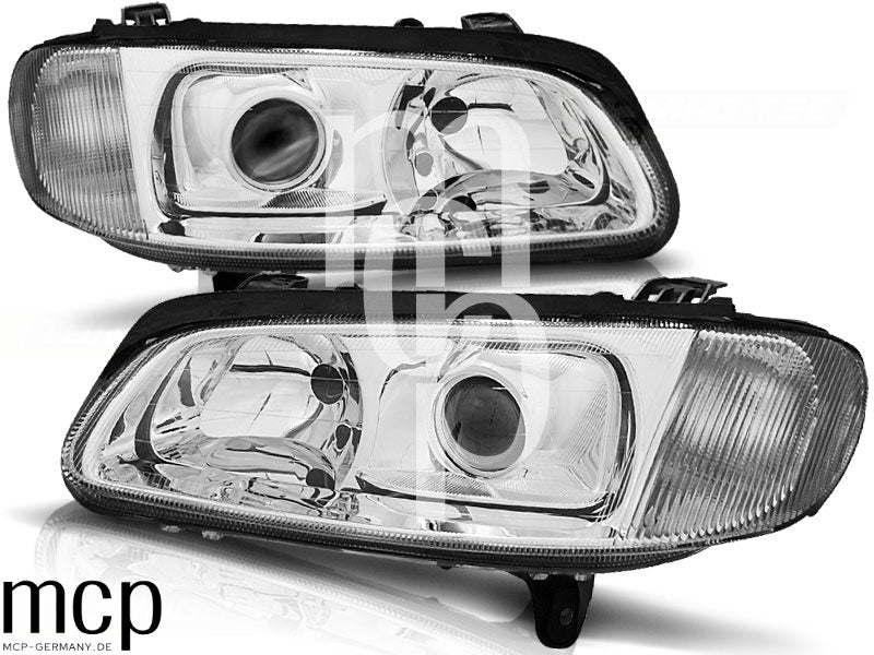 Scheinwerfer Set für Opel Omega B (04/1994 bis 08/1999) in Chrom