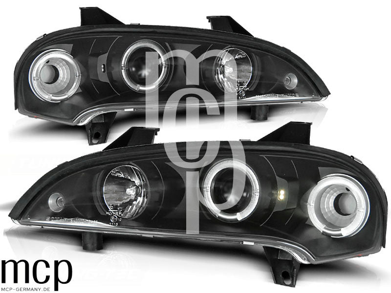 Angel Eyes Scheinwerfer Set für Opel Tigra (09/1994 bis 12/2000) in Schwarz