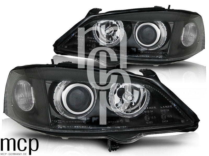 Angel Eyes Scheinwerfer Set für Opel Astra G (09/1997 bis 02/2004) in Schwarz