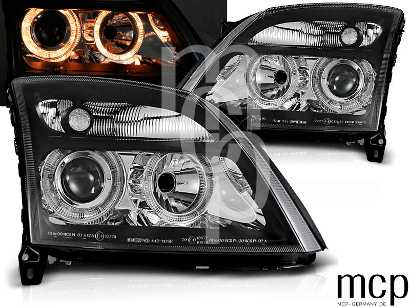 Angel Eyes Scheinwerfer Set für Opel Vectra C (04/2002 bis 08/2005) in Schwarz