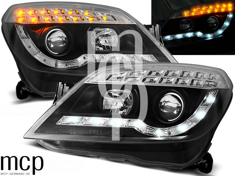 LED Scheinwerfer Set für Opel Astra H (03/2004 bis 2010) in Schwarz