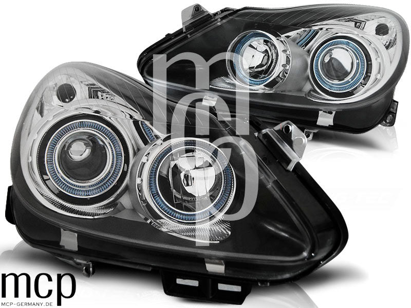 Angel Eyes Scheinwerfer Set für Opel Corsa D (04/2006 bis 2011) in Schwarz