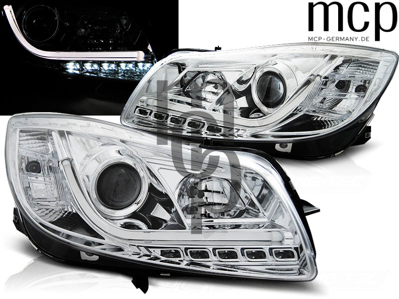 LED Tagfahrlicht Scheinwerfer Set für Opel Insignia (2008 bis 2012) in Chrom