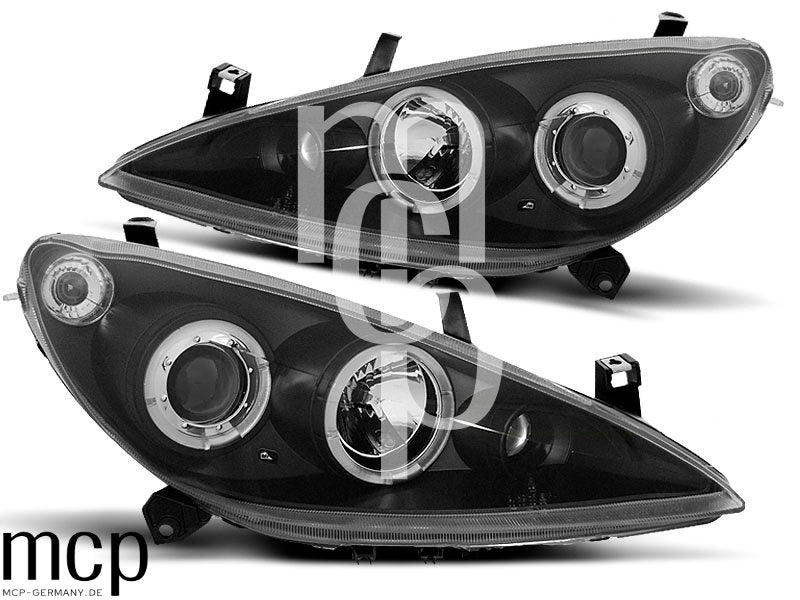 Angel Eyes Scheinwerfer Set für Peugeot 307 (04/2001 bis 06/2005) in Schwarz – weitere Ansicht