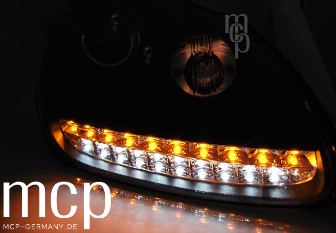 Porsche Cayenne 955 Xenon LED Scheinwerfer Set Schwarz D1S 2002–2006