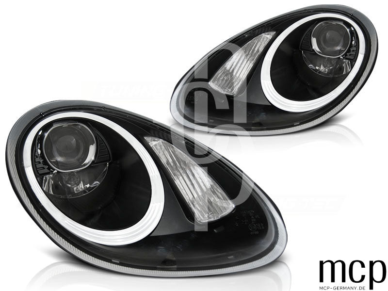 Xenon Scheinwerfer Set für Porsche Boxster / Cayman 987 (2005 bis 2008) in Schwarz