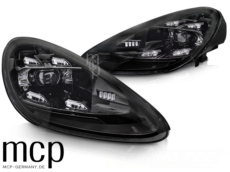 Porsche Cayenne 92A Voll-LED Scheinwerfer Set Schwarz Xenon AFS 2010–2015